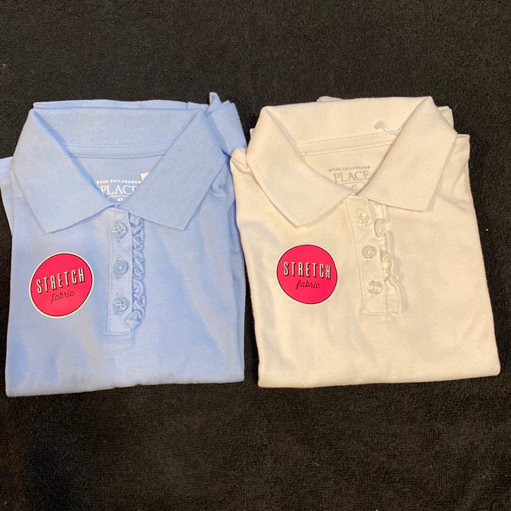 Girls Toddler size 4 school uniform shirts ! New ! Stretch fabric